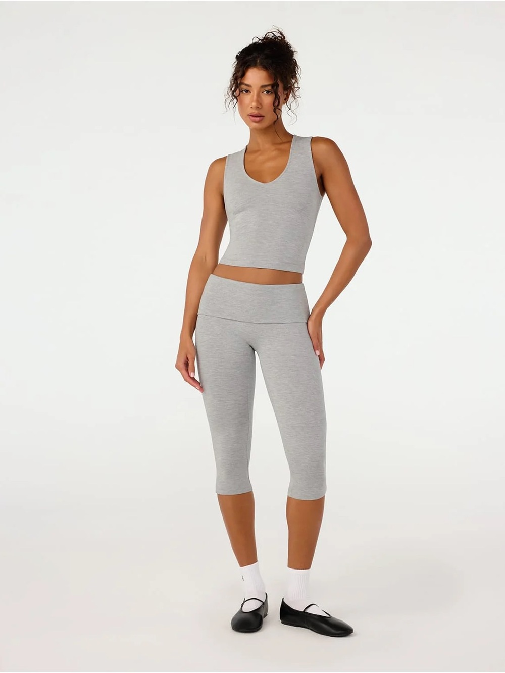 CSB Foldover Jersey Capri Leggings